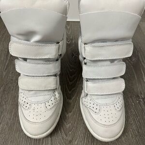 Isabel Marant Bekett White Leather Platform Sneakers